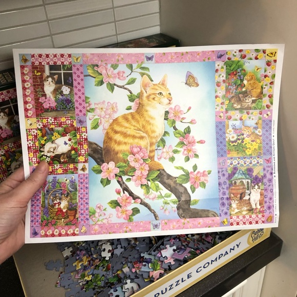 Cobble Hill Blossoms and Kittens 1000 piece puzzle - Picture 6 of 9